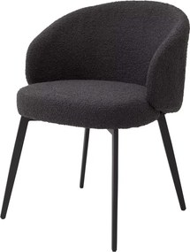 Set de 2 scaune cu brate design LUX Lloyd, boucle negru 115989 HZ