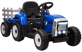 HOMCOM Tractor electric cu remorcă detașabilă, pentru copii de la 3 la 6 ani cu telecomandă MP3 muzică afișaj lumini | Aosom Romania