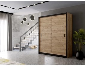 Dulap cu uși glisante SAPHIRA 203x215 cm, stejar craft