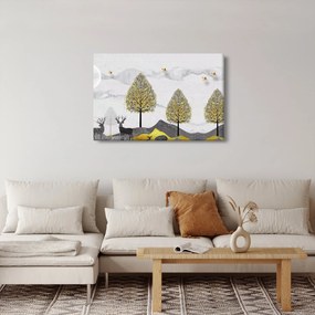 Tablou cu cerbi pictați (90x60 cm)