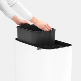 Coș de gunoi alb de reciclat/cu senzori de atingere din oțel 34 l Bo Touch Bin – Brabantia