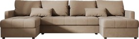 Canapea extensibila in forma de U VENORIA 285x146 cm, bej + 2 perne GRATIS