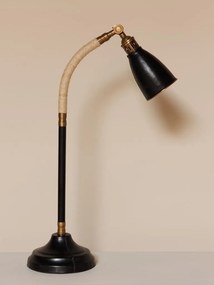 Lampa de masa, cu insertii din piele naturala, Aventura