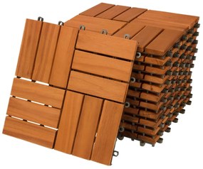 Deuba Tigla din lemn mozaic de salcam - set 11, 30x30cm