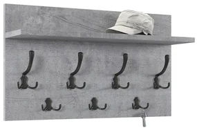 Mazzoni FINLO Beton Millennium/mânere Negru Mat - CUIER DE PERETE MODERN CU RAFT PENTRU HOL 90 și 70 cm