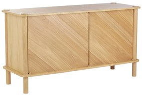 Comodă în culoare naturală din lemn de stejar cu ușă glisantă 135x73,5x48 cm Italic – UMAGE