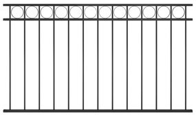 Panou de gard, negru, 1,7 x 0,8 m, otel 1, 1.7 x 0.8 m