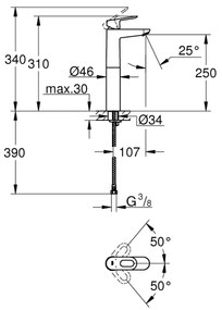 GROHE 23764000 - Baterie lavoar BAULOOP DN 15, crom lucios
