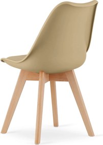 OFERTA Scaun bej BALI MARK cu picioare din lemn de fag Calitatea a II-a