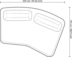 Canapea fixa design LUX din 2 module Residenza, Lyssa off-white