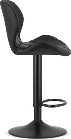 Reducere Scaun de bar din piele ecologica cu picior negru WEST, negru II. calitate