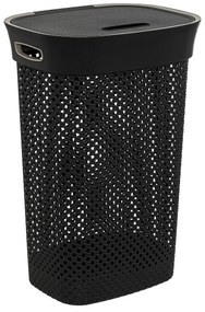 Coș de rufe cu capac gri Purl, 60L
