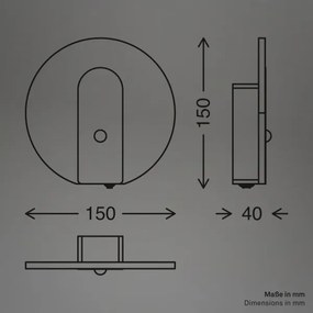 Briloner 3889012 - Aplica LED reîncărcabilă de perete cu senzor TARO, 2,5 W/5 V, 1800 mAh, finisaj mat