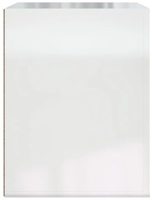 Noptiera de perete, alb extralucios, 50x36x47 cm Alb foarte lucios, 1