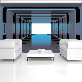 Fototapet - Tunel 3D albastru (254x184 cm)