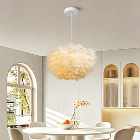 BRILAGI - Lustră suspendată pe cablu FEATHER 3xE27/40W/230V Ø 50 cm albă
