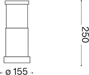 Ideal Lux - Lampă de exterior TRONCO 1xE27/42W/230V 25 cm IP65 antracit