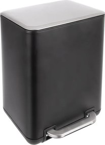Coș de gunoi negru cu pedală din oțel inoxidabil 6 l Black – Orion