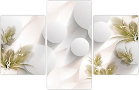 Tablou - 3D cercuri cu flori (90x60 cm)