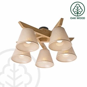 Lustră aplicată Brilagi ANTHONY 5xE14/40W/230V stejar/bej