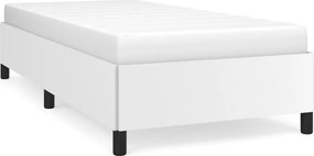 vidaXL Cadru de pat, alb, 90x190 cm, piele ecologică