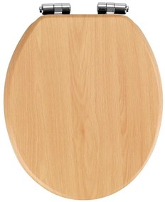 WENKO 22979100-WC Capac WC Fag natural 35,5x42,5 cm maro/argintiu