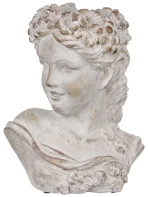 Cap de femeie din beton Bysta, diametru 23 cm, 23x 17 x 30 cm