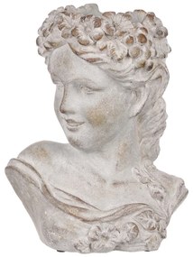 Cap de femeie din beton Bysta, diametru 23 cm, 23x 17 x 30 cm