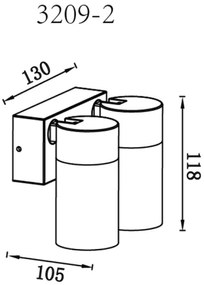 Spot de perete Globo 3209-2 PIPER 2xGU10/35W/230V