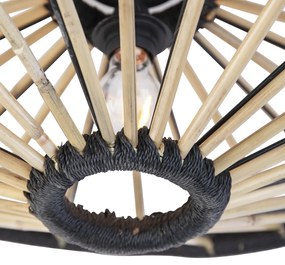 Plafoniera orientala din bambus cu negru 60 cm - Evalin