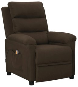 vidaXL Fotoliu de masaj, maro închis, material textil