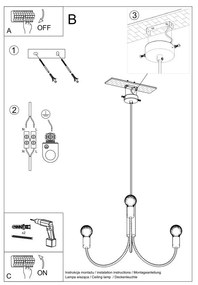 Lustră neagră ø 45 cm Karim – Sollux