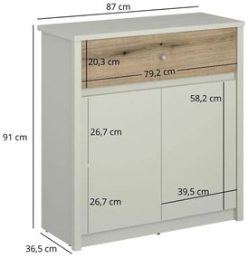 Comodă Kodro 2 (cașmir + stejar evoke). 1116942