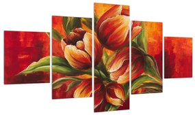 Tablou cu flori de lalele (125x70 cm), în 40 de alte dimensiuni noi