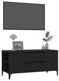 Comoda TV, negru, 102x44,5x50 cm, lemn prelucrat 1, Negru