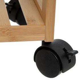 Etajeră pe roți în culoare naturală din bambus 44x75 cm – Casa Selección