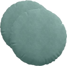 vidaXL Perne de Șezut 2 pcs Verde Mării Ø 40 x 13 cm Catifea