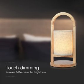 Lampă de birou LED tactilă, încărcabilă, dimabilă, 1,5W, 3000K, 1800 mAh, bej