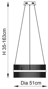 Lustră LED dimabilă pe cablu Endon 107671 ADRIEL LED/41W/230V 3000K auriu/transparent
