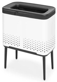 Cos de rufe Brabantia Bo 1004174, 60 L, Umplere fara deschidere, Orificii aerisire, Picioare reglabile, Alb