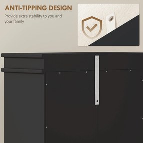 HOMCOM Dulap pentru Depozitarea Pantofilor cu 3 Sertare Rabatabile pentru 15 Perechi de Pantofi, 54x24x117,5 cm, Negru | Aosom Romania