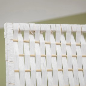 HOMCOM Separator de cameră 4 panouri 2 rafturi pliabile alb paie | Aosom Romania