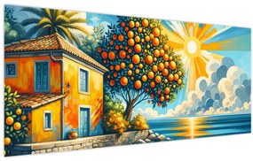 Tablou - Casă cu portocale I. (120x50 cm)