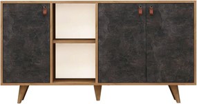 Comoda Planky,stejar/gri antracit, PAL melaminat, 140x40x86 cm