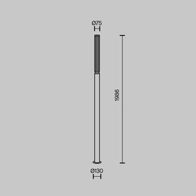 Stalp LED iluminat exterior IP65 Lit maro H-198,5cm