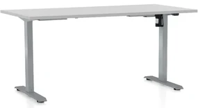 Masa inaltime reglabila OfficeTech A, 160 x 80 cm, bază gri, gri deschis