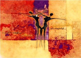Tablou pe sticlă - Zeița africană (70x50 cm)
