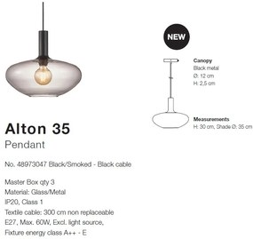 Lustra, Pendul design nordic Alton 35, fumuriu 48973047 NL