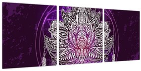 Tablou - Lotus (cu ceas) (90x30 cm)