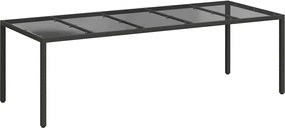 vidaXL Masă de Grădină Negru Pur 250 x 100 x 75 cm poliratan